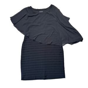 SCARLETT Black & Flowy Chiffon overlay Women's Cocktail Dress size 14W